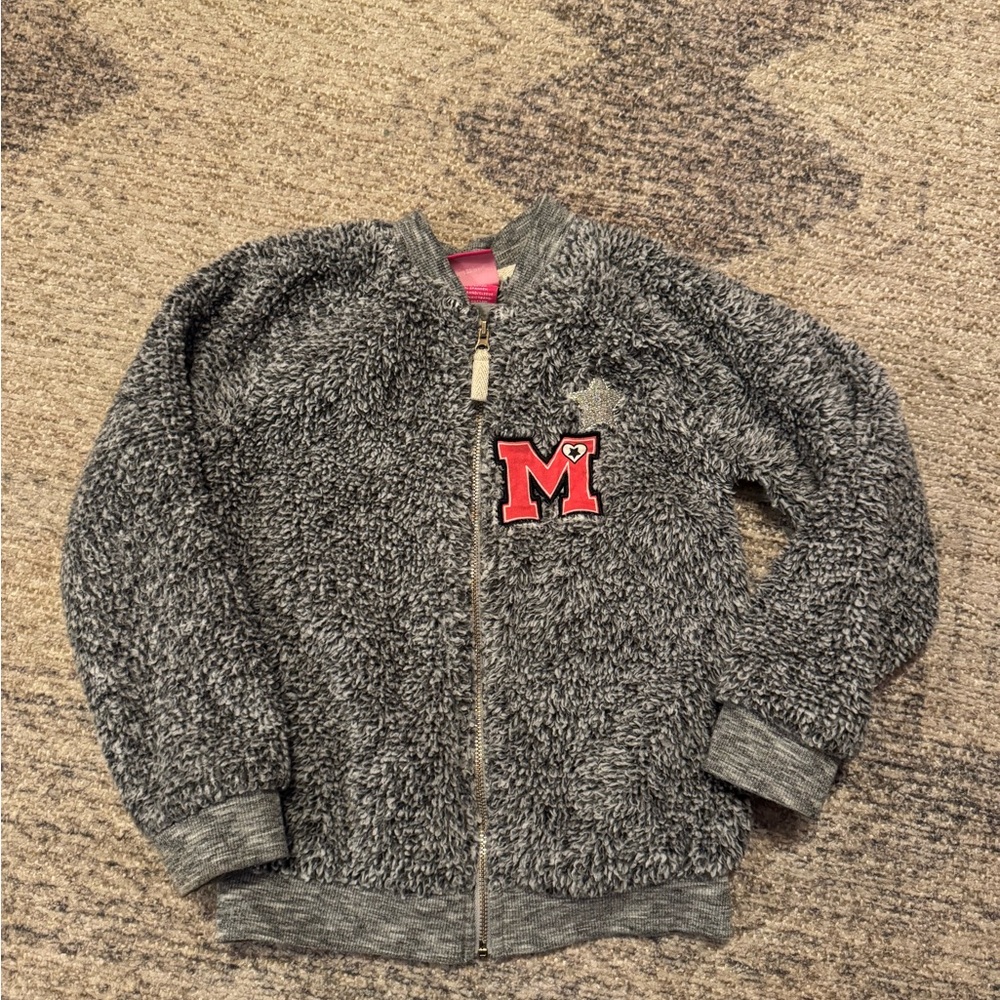Disney Gray Fuzzy Minnie Mouse Fleece jacket- 5T